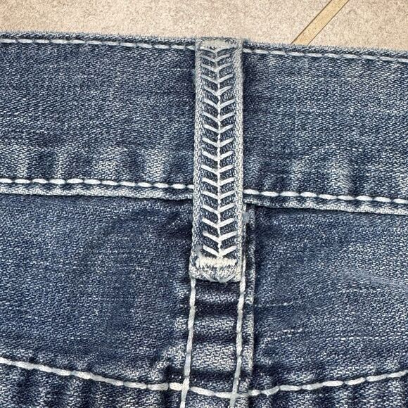 True Religion Ricky Relaxed Straight Jeans 40x34 Distressed Made in USA - Picture 6 of 16